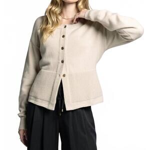 NEW WEEKEND LOS ANGELES michelle peplum cardigan in beige
